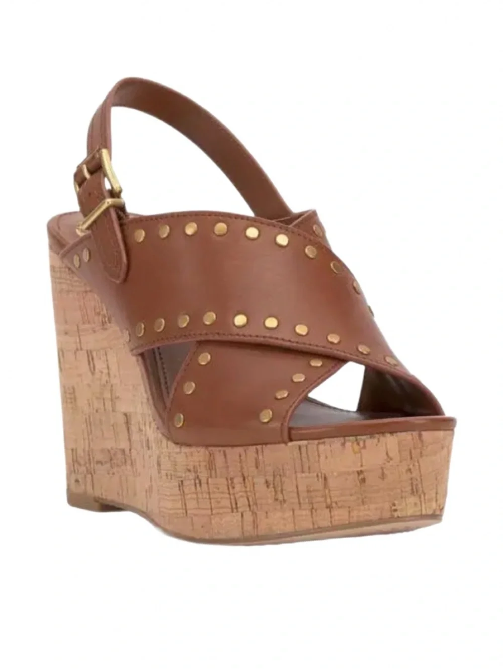 Vince Camuto $149 Ellna Platform Wedge Sandal - Caramello Brown NEW